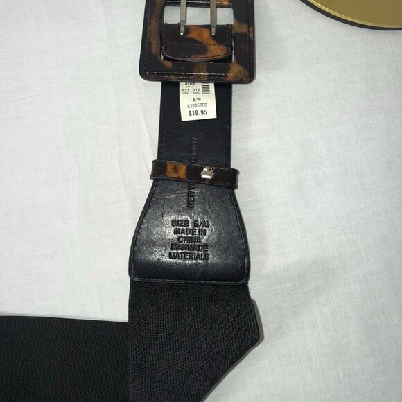 Vintage Y2K Wide Leopard Print Stretch Belt – S/M – Retro Statement Waist Cinche - Picture 8 of 16